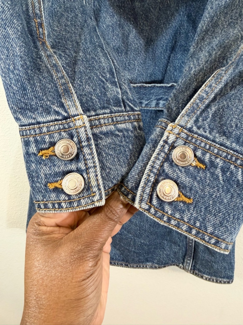 Zara Blue Denim Long Sleeve Shirt Dress - Picture 8 of 8